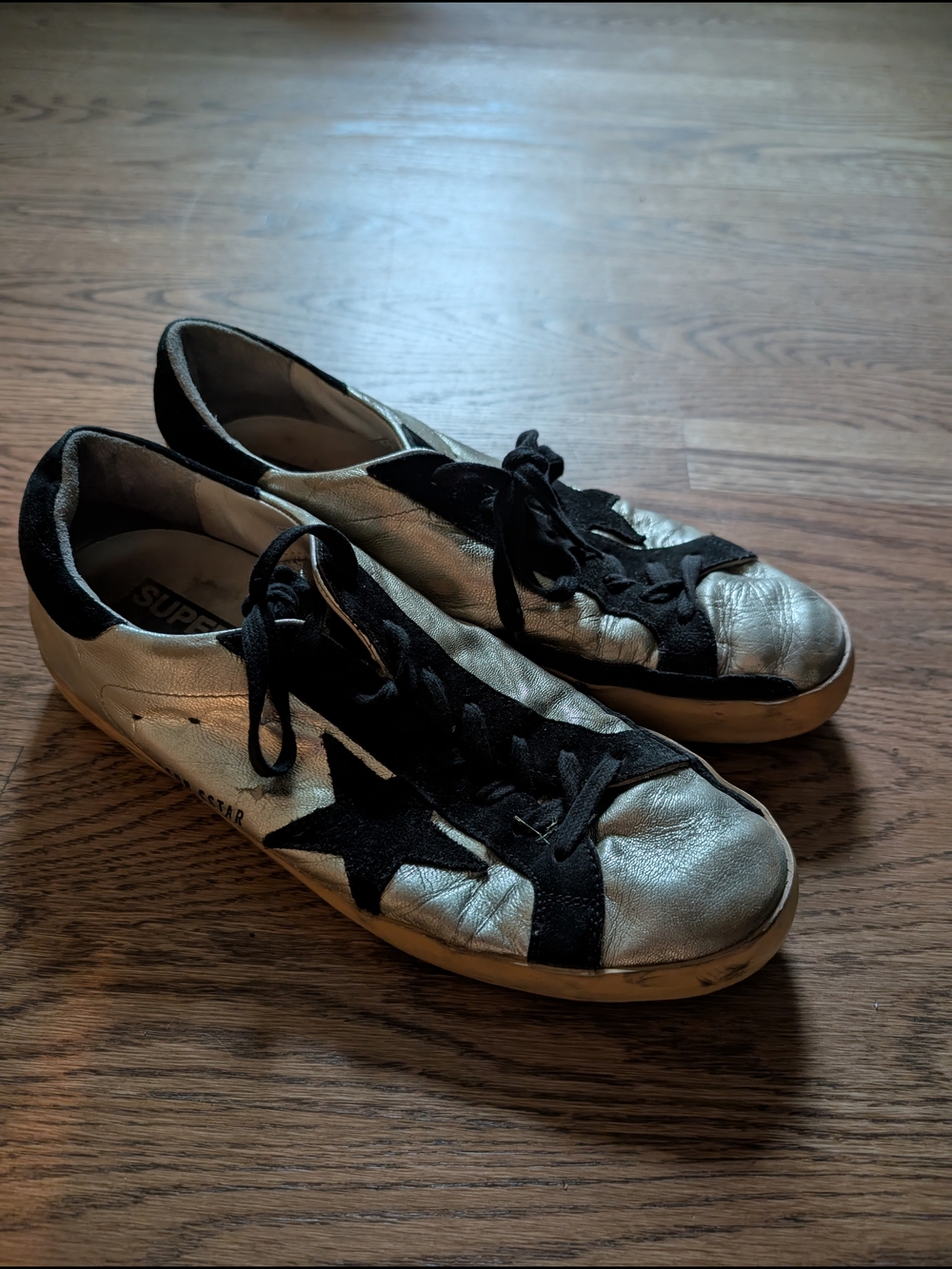 Women’s silver golden goose sneakers size 9
